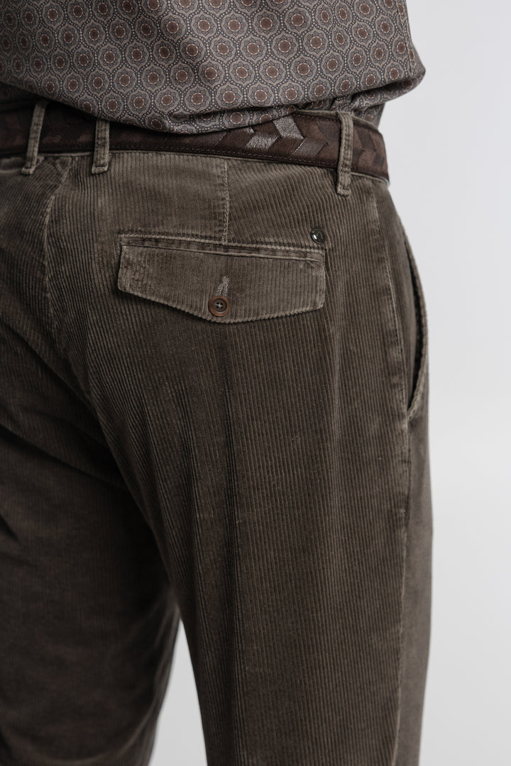 Alberto Taupe Corduroy Trousers