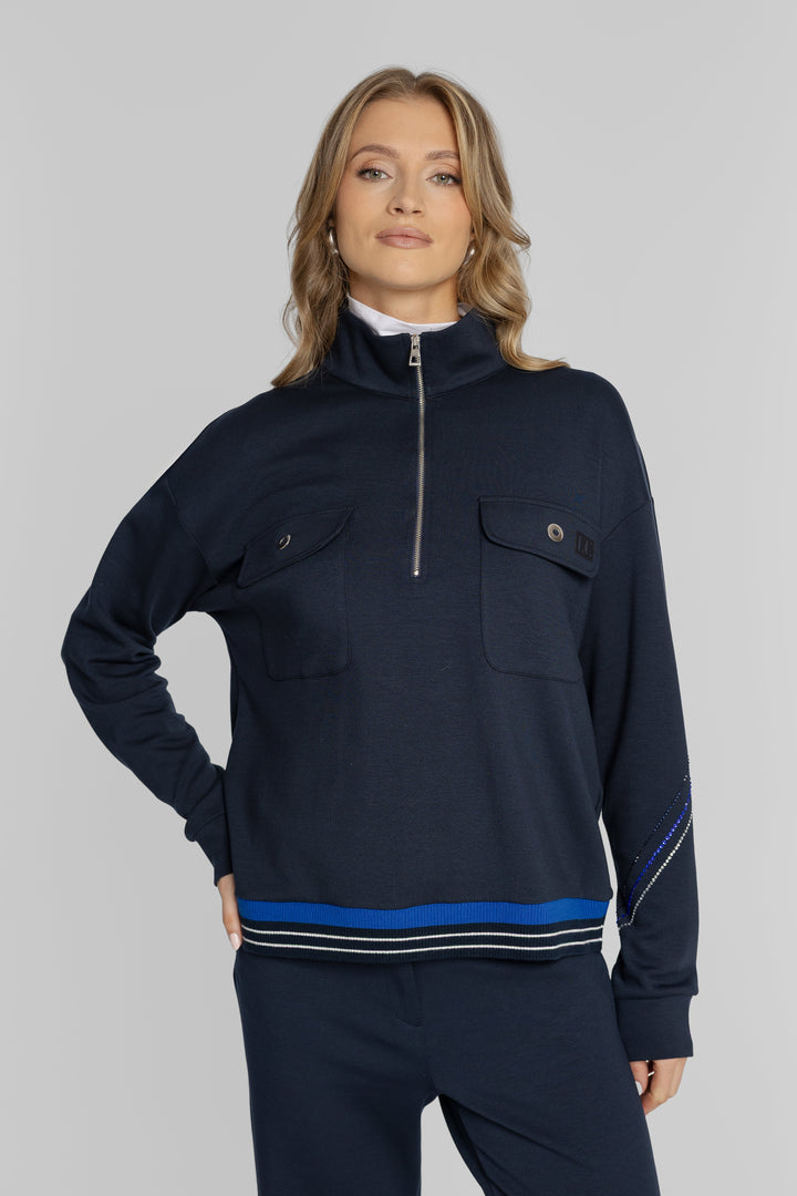 Campione Women's Navy Stand-Collar Sweatshirt and Trousers Set