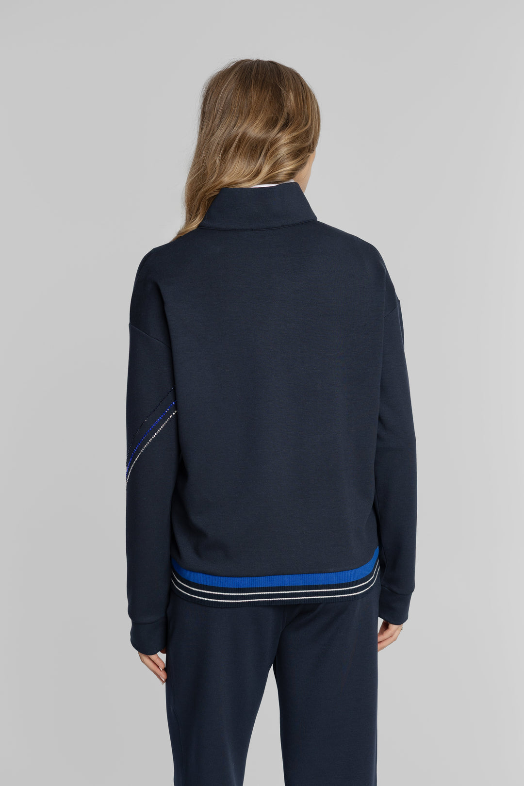Campione Women's Navy Stand-Collar Sweatshirt and Trousers Set