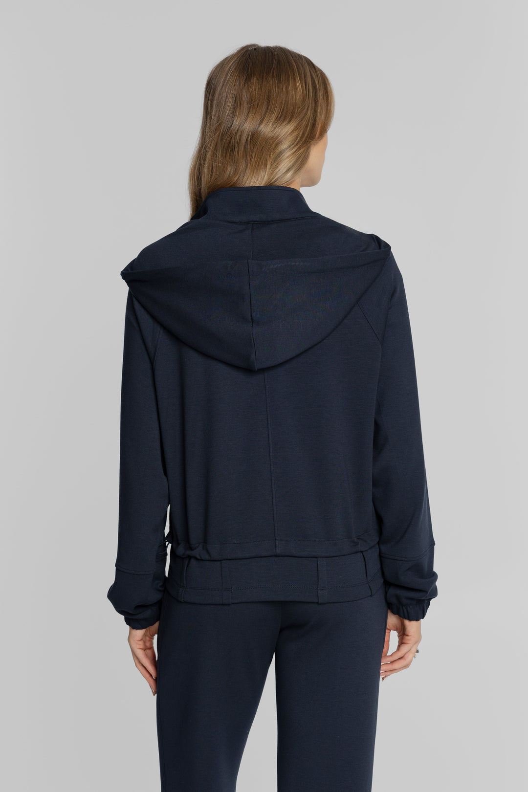 Navyfarbener Damen-Trainingsanzug mit Sweatjacke und Hose