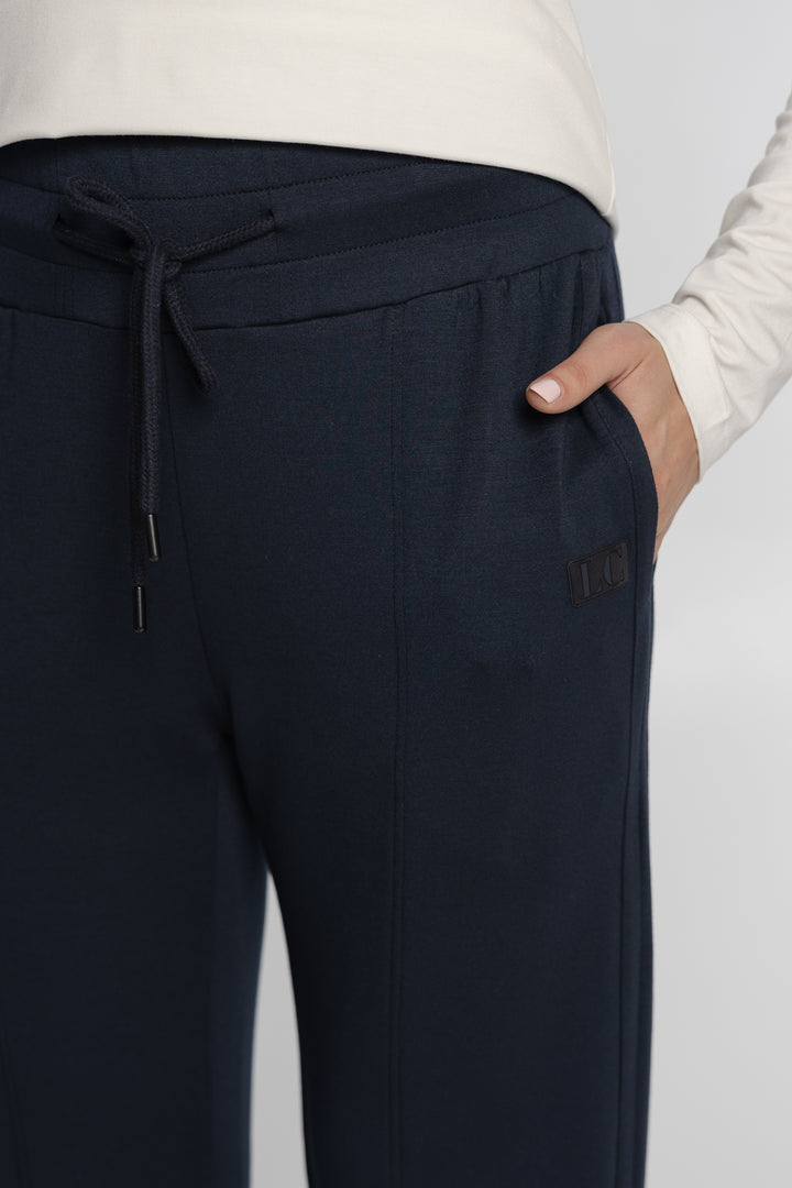 Navyfarbener Damen-Trainingsanzug mit Sweatjacke und Hose