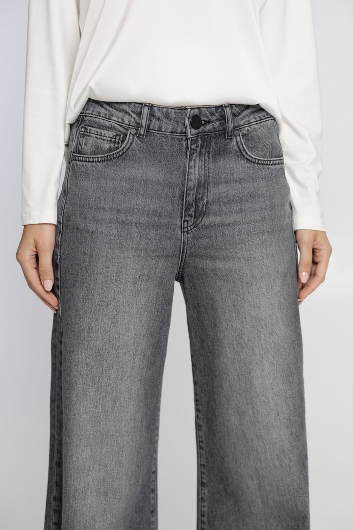 Szare jeansy damskie wide leg Campione