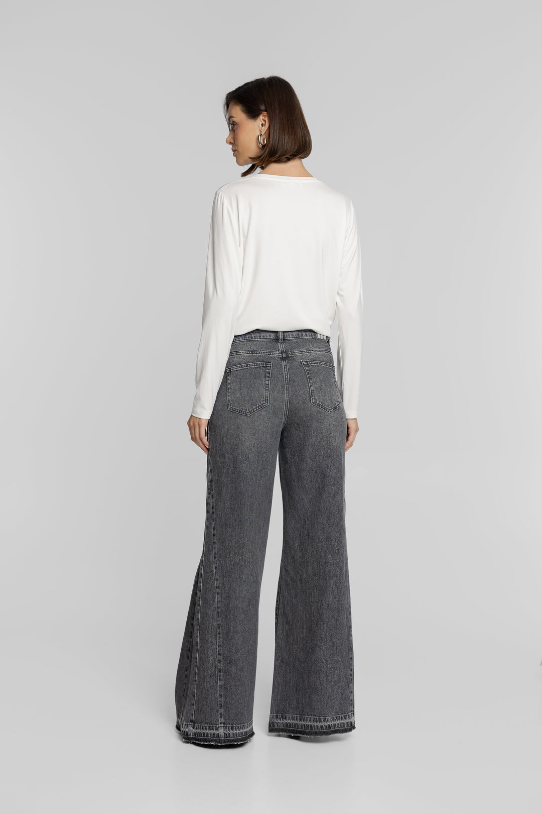 Szare jeansy damskie wide leg Campione