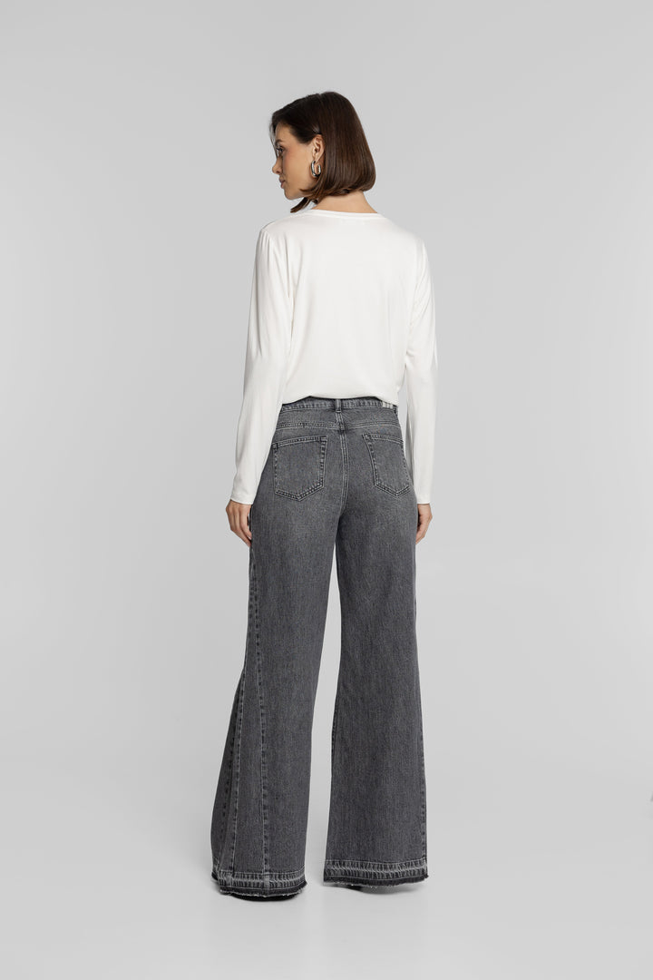 Szare jeansy damskie wide leg Campione