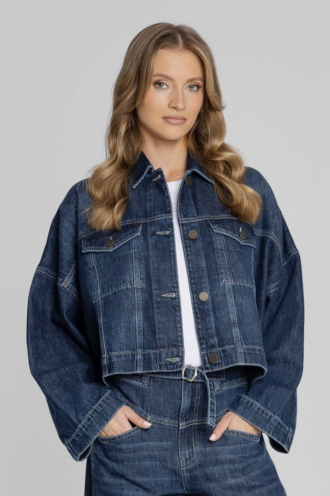 Campione Denim-Set mit Oversize-Jacke und weiter Jeans