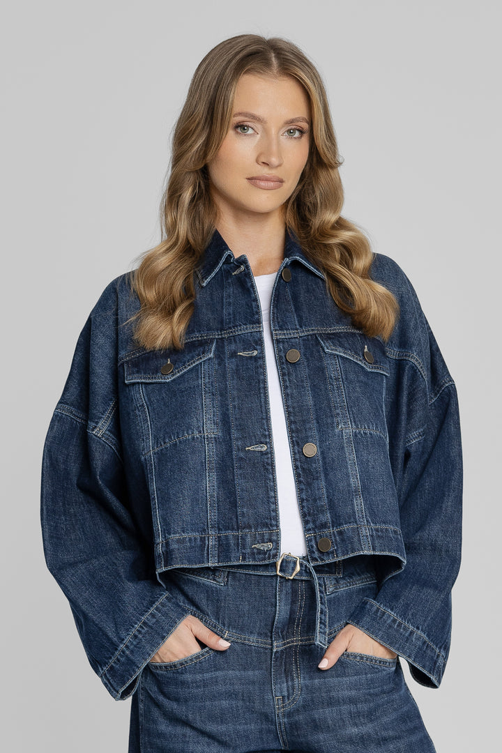 Campione Denim-Set mit Oversize-Jacke und weiter Jeans