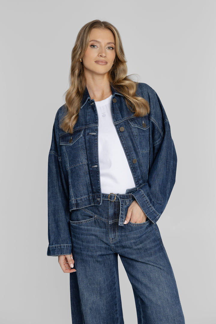 Campione Denim-Set mit Oversize-Jacke und weiter Jeans
