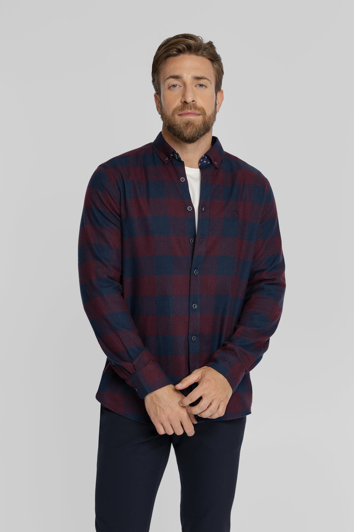 Męska koszula flanelowa w kratę Modern Fit