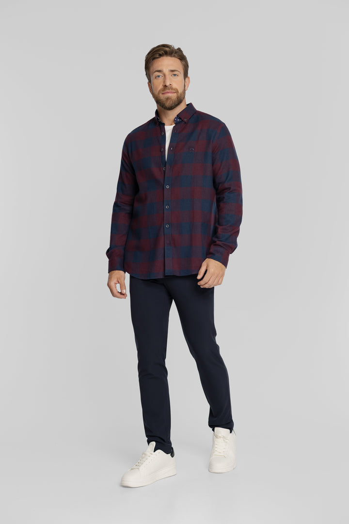 Męska koszula flanelowa w kratę Modern Fit