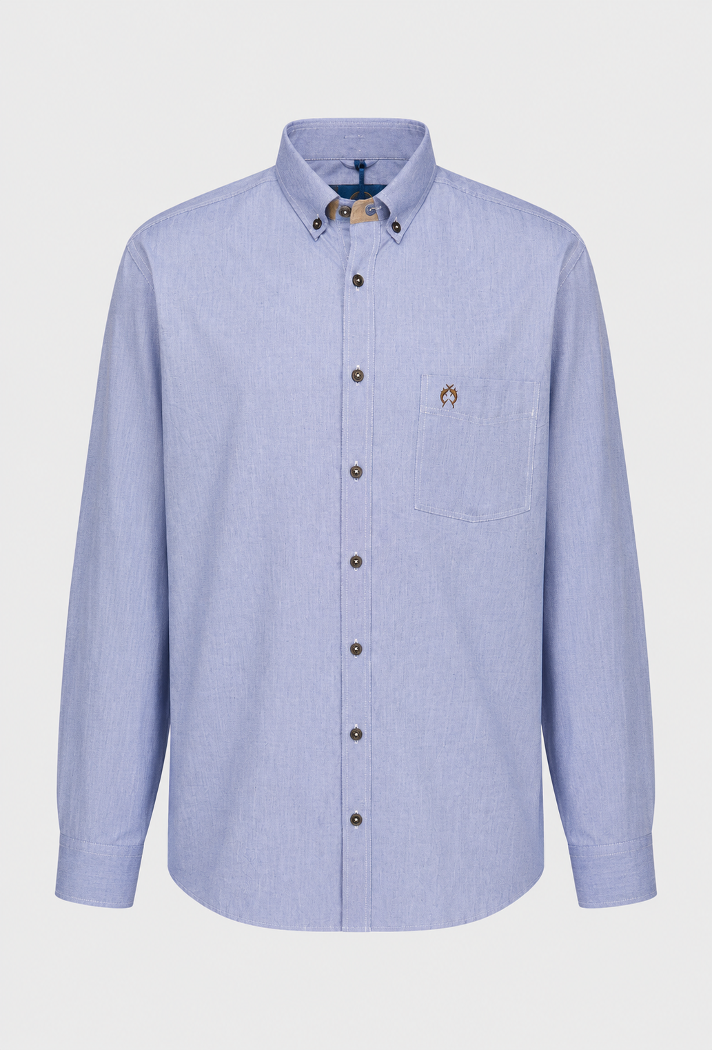 Men's Light Blue Shirt with a Chest Pocket and Buttons