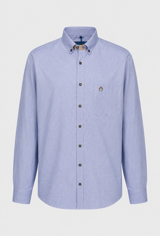 Men's Light Blue Shirt with a Chest Pocket and Buttons