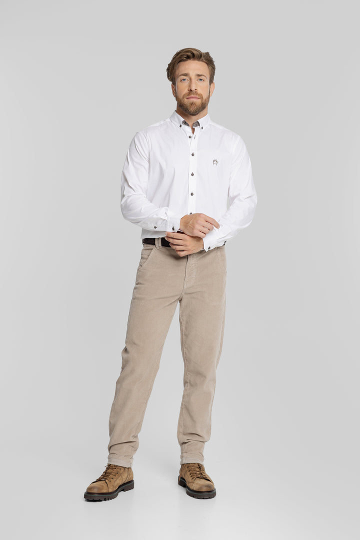 Biała koszula Regular Fit z kołnierzykiem button-down