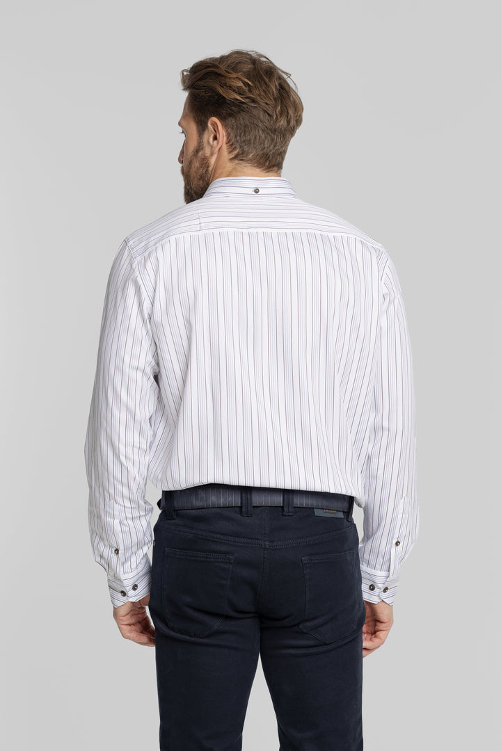 Męska koszula w cienkie paski Regular Fit