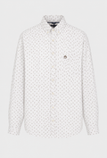 Men's White Shirt with a Small Brown Pattern