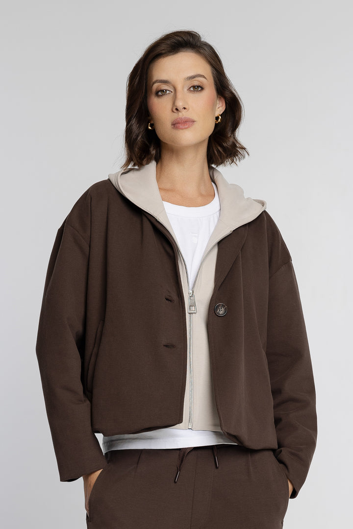 Campione Damen-Set mit Blazer und Hose in Schokoladenbraun