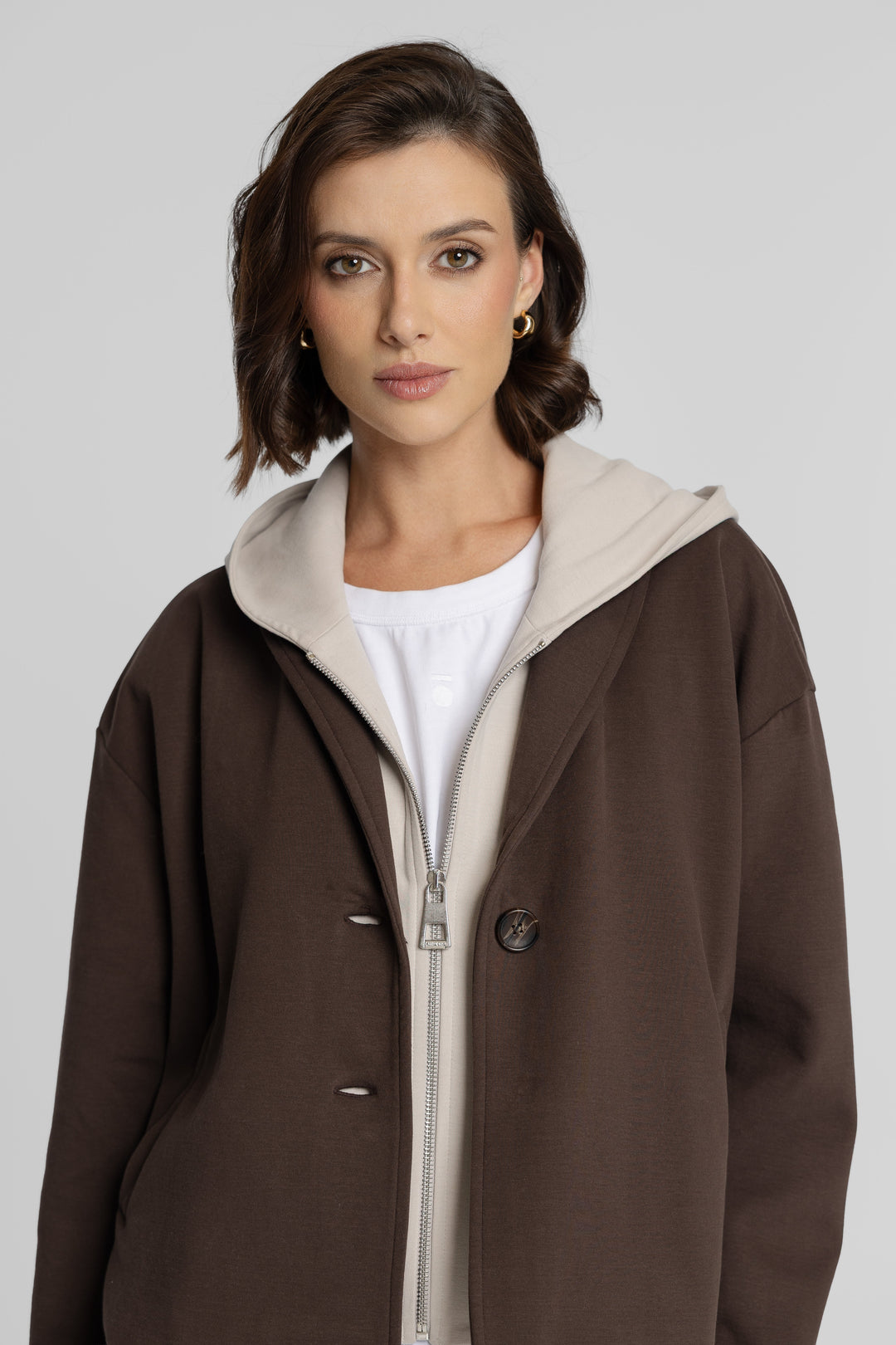 Campione Damen-Set mit Blazer und Hose in Schokoladenbraun