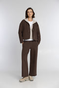 Campione Damen-Set mit Blazer und Hose in Schokoladenbraun