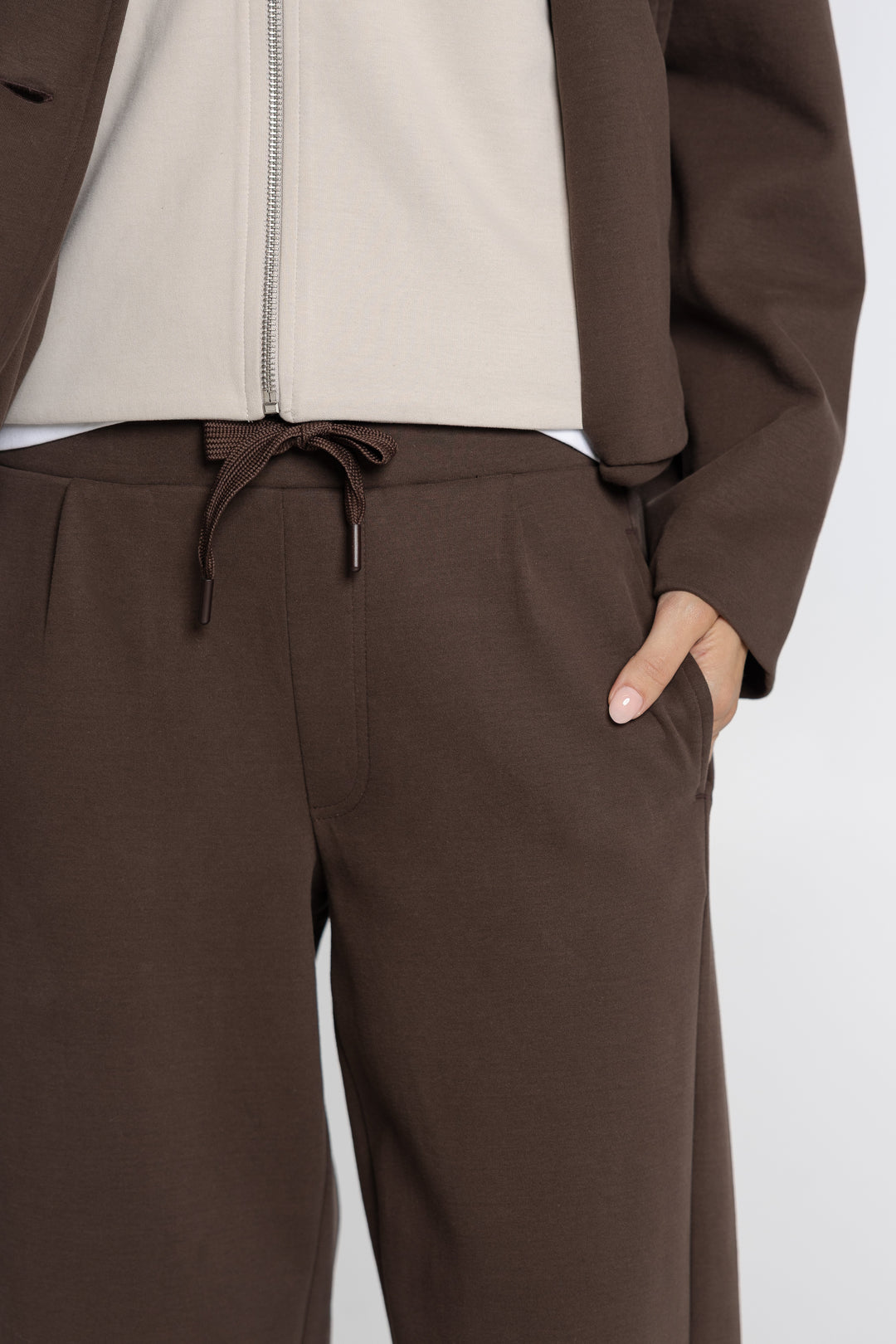Campione Damen-Set mit Blazer und Hose in Schokoladenbraun
