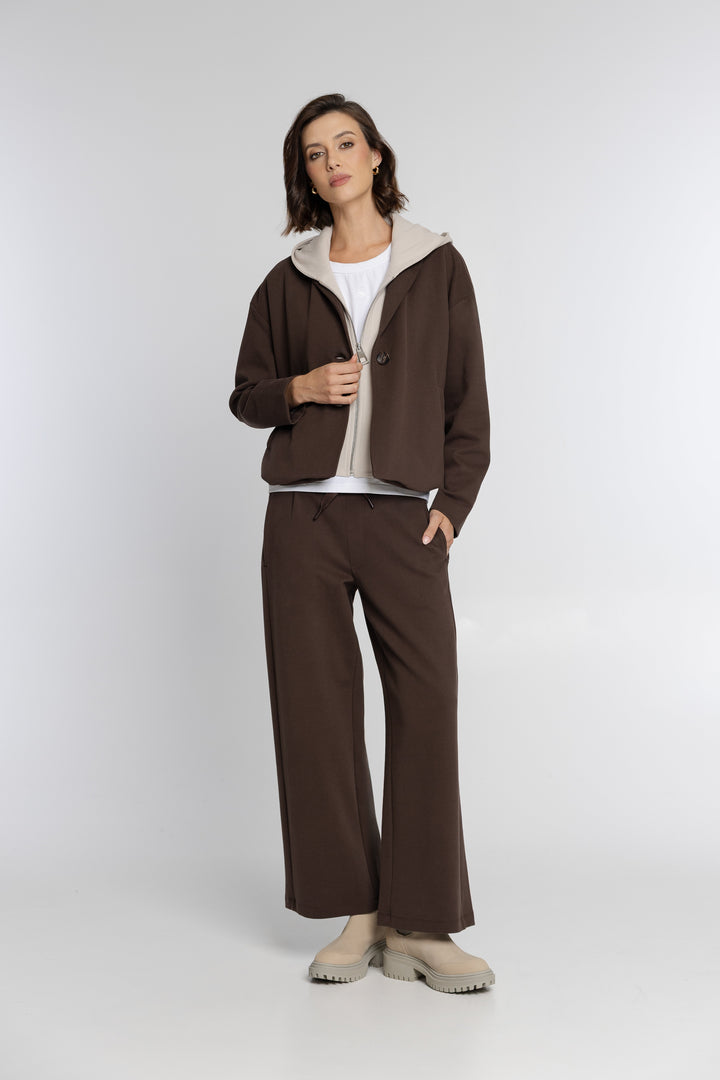 Campione Damen-Set mit Blazer und Hose in Schokoladenbraun