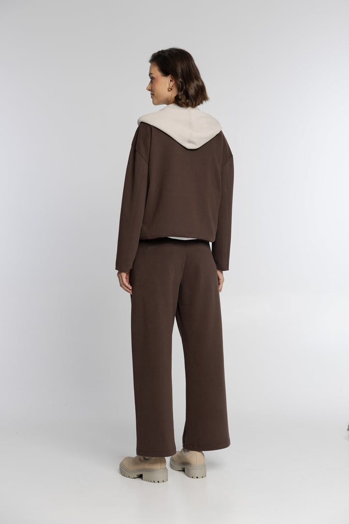 Campione Damen-Set mit Blazer und Hose in Schokoladenbraun