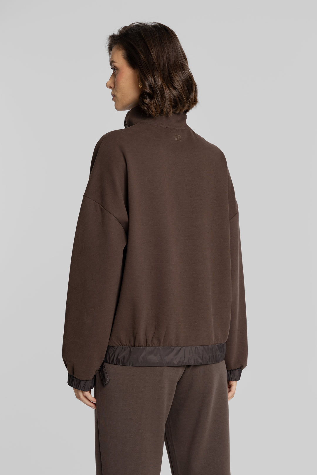 Campione Braunes Set mit Stehkragen-Sweatshirt und Hose