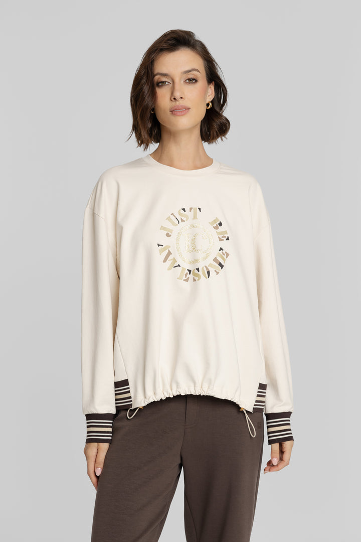 Campione Cream Sweatshirt and Brown Trousers Co-ord