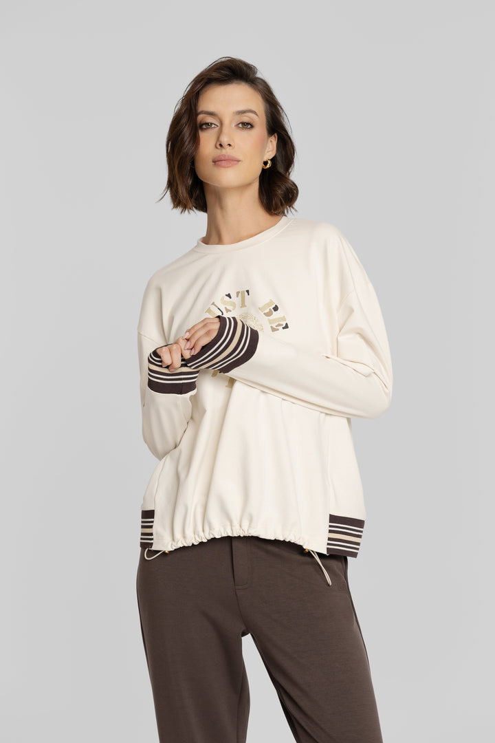 Campione Cream Sweatshirt and Brown Trousers Co-ord