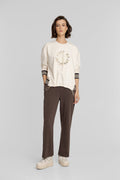 Campione Cream Sweatshirt and Brown Trousers Co-ord