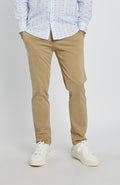 Beige Herrenhose mit Ziernähten