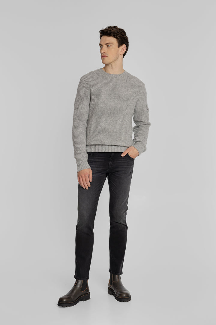 Męski sweter z wełnianym splotem Regular Fit