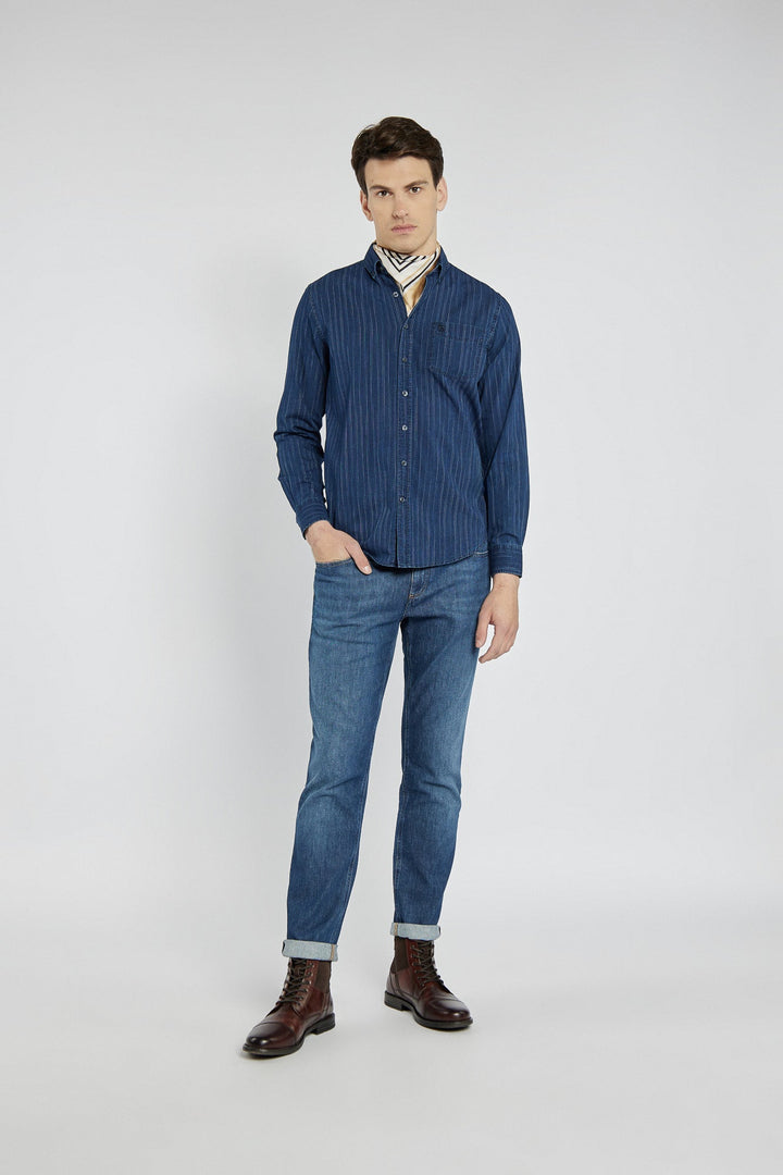 Herren-Jeans in Navy mit geradem Bein