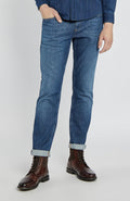 Herren-Jeans in Navy mit geradem Bein