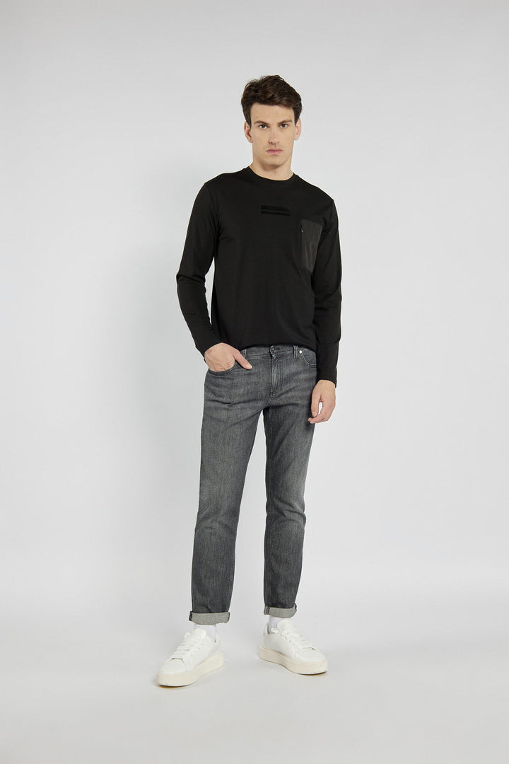 Men's Grey Straight-Leg Jeans