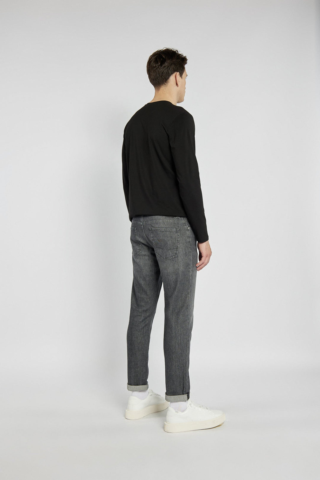 Men's Grey Straight-Leg Jeans