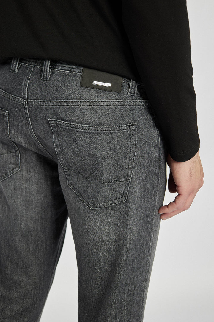 Men's Grey Straight-Leg Jeans
