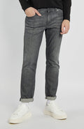 Men's Grey Straight-Leg Jeans