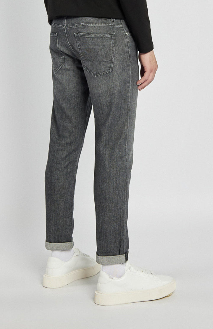 Men's Grey Straight-Leg Jeans
