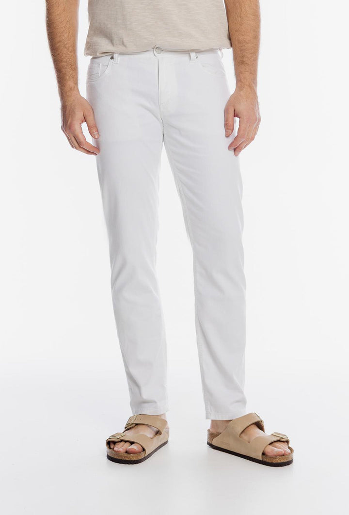 Alberto Elegant White Chino Trousers