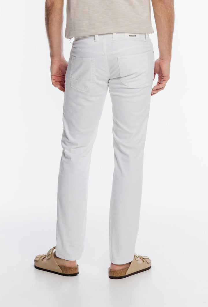 Alberto Elegant White Chino Trousers