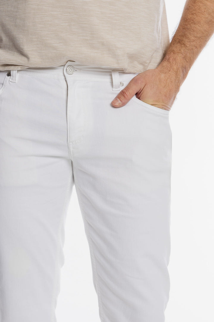 Alberto Elegant White Chino Trousers