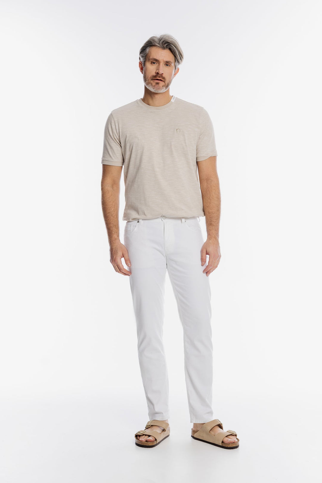 Alberto Elegant White Chino Trousers