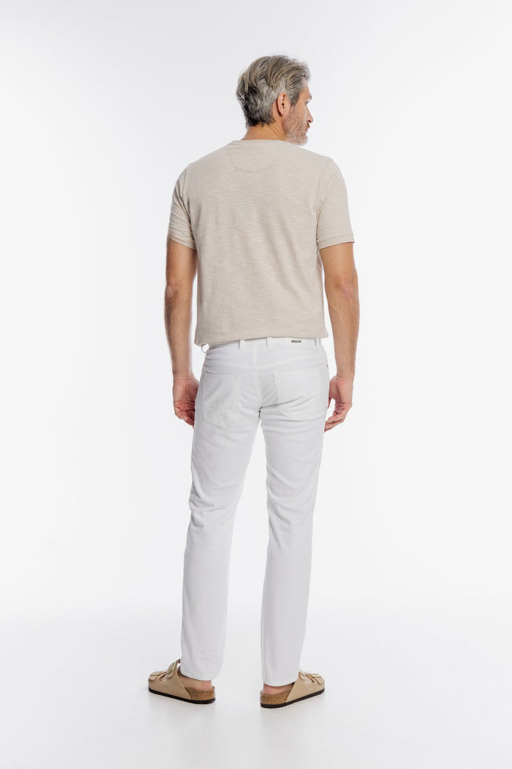 Alberto Elegant White Chino Trousers