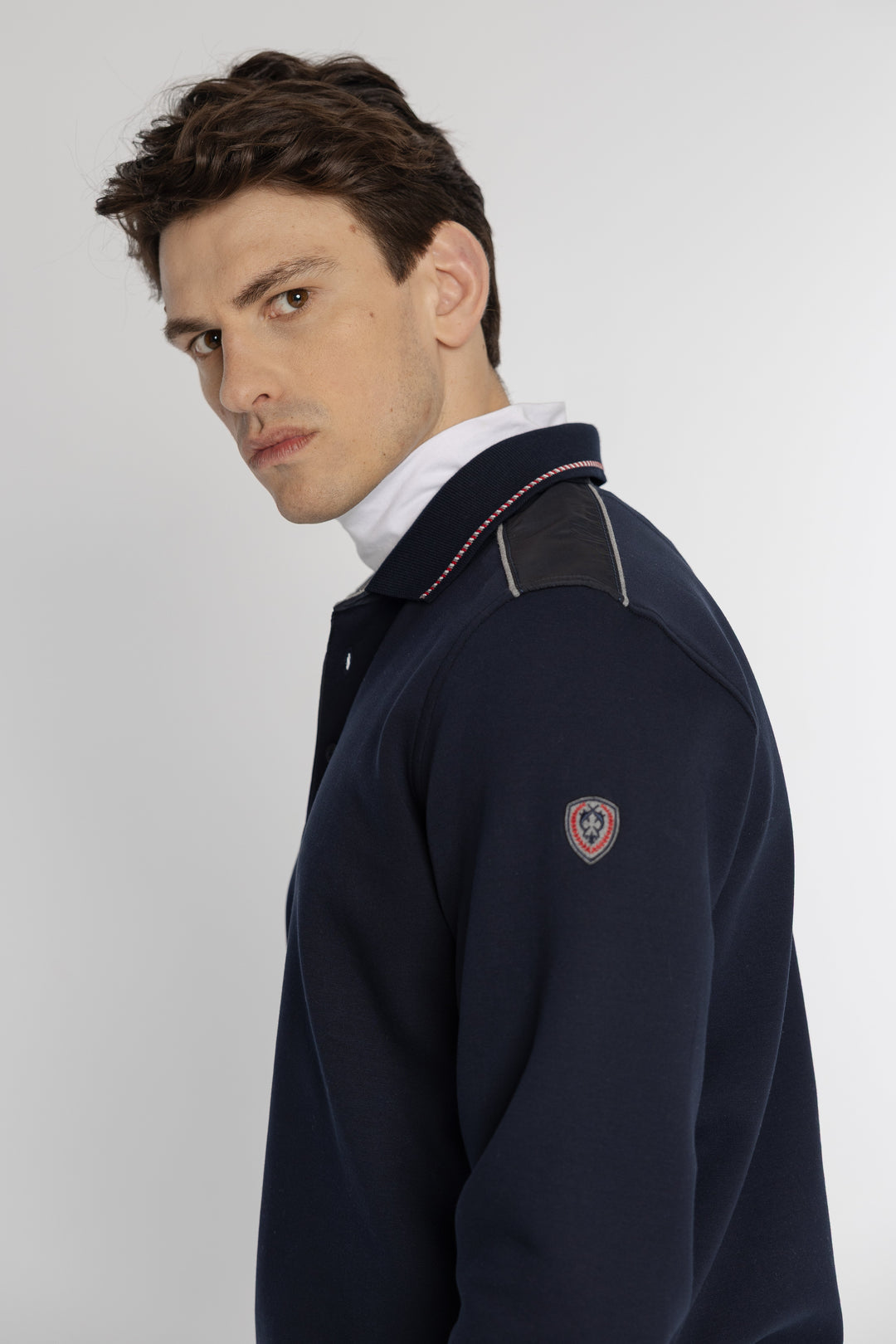 Campione Dunkelblaues Herren-Set mit Langarm-Polo und Hose