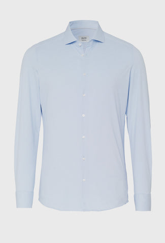 Light Blue Shirt with a Subtle Micro-Pattern