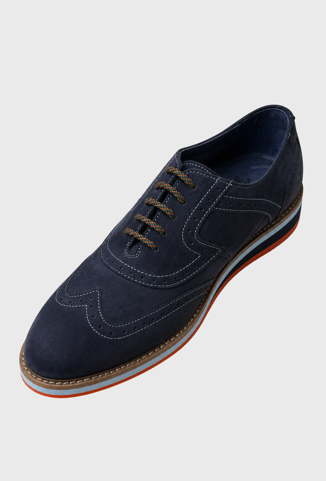 Navy Brogues with Coloured Sole