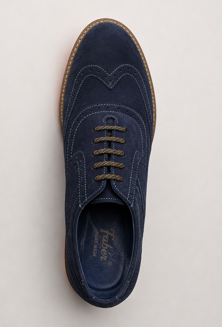 Navy Brogues with Coloured Sole