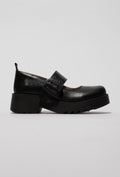 Black Loafers with a Chunky Buckle