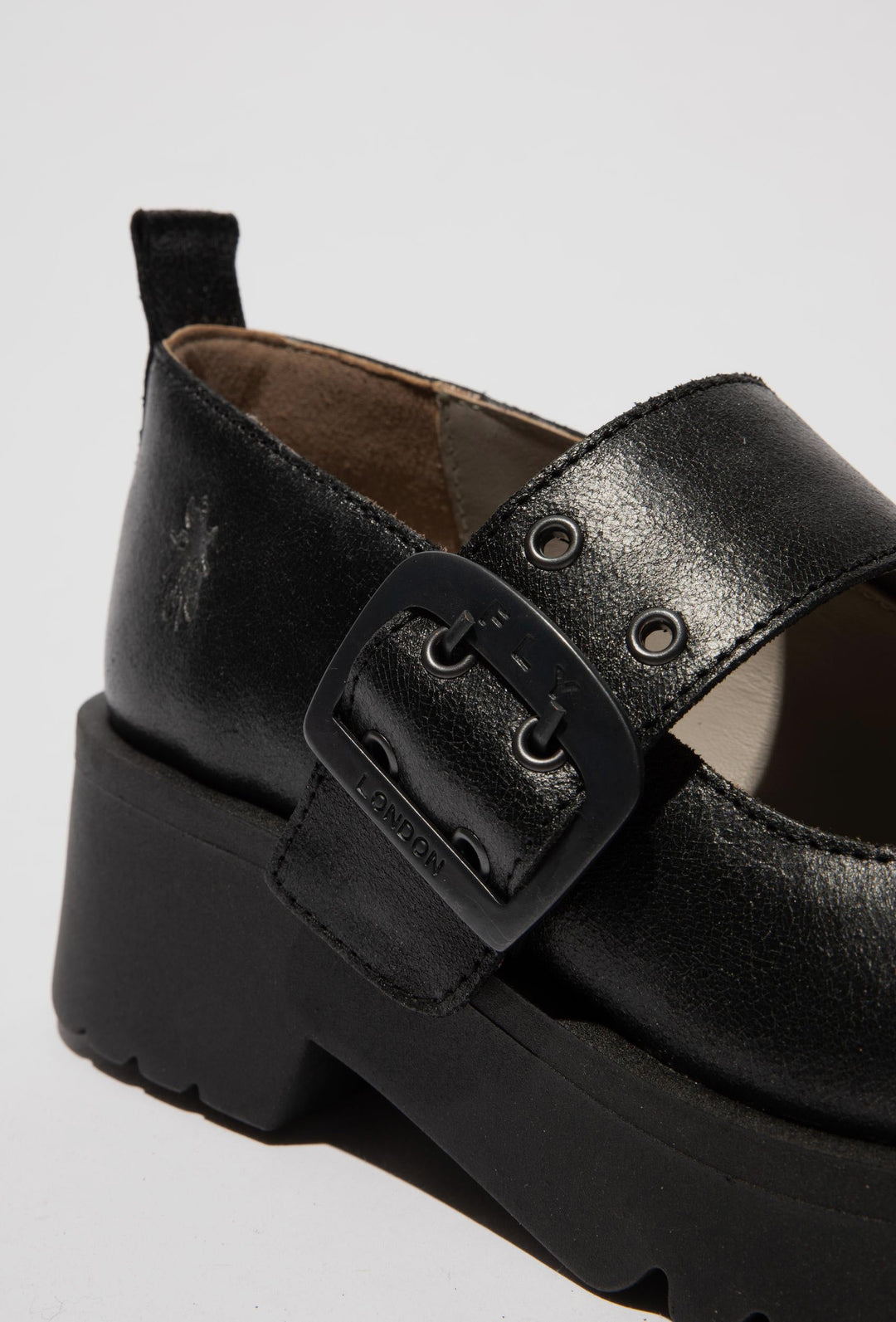 Black Loafers with a Chunky Buckle