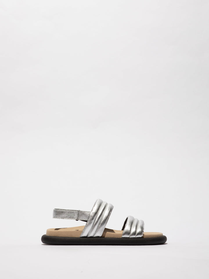Metallic Sandals with a Dark Sole