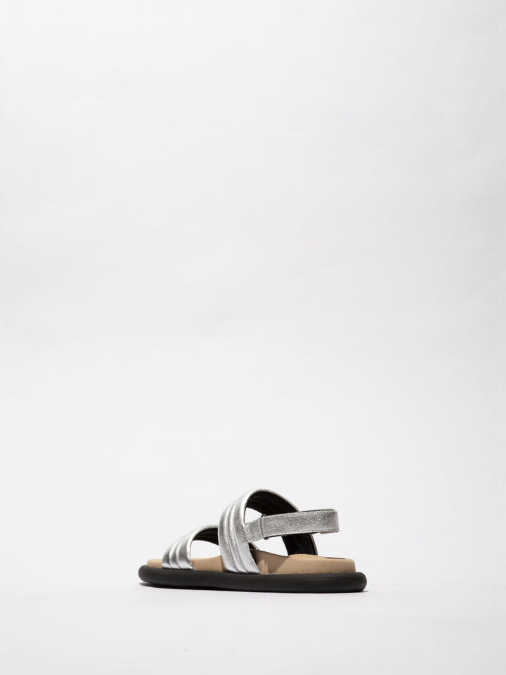 Metallic Sandals with a Dark Sole